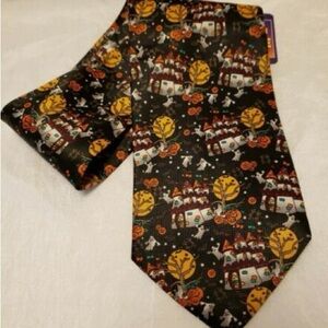 vintage necktie, Halloween print polyester Korea, novelty holiday costume tie